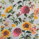 115CM PRINTED POLY COTTON SUNFLOWER GREY - Image 2