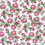 115CM PRINTED POLY COTTON SMALL PROTEA WHITE