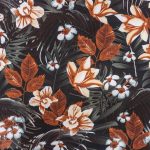 115CM PRINTED POLY COTTON LILY BLACK - Image 2