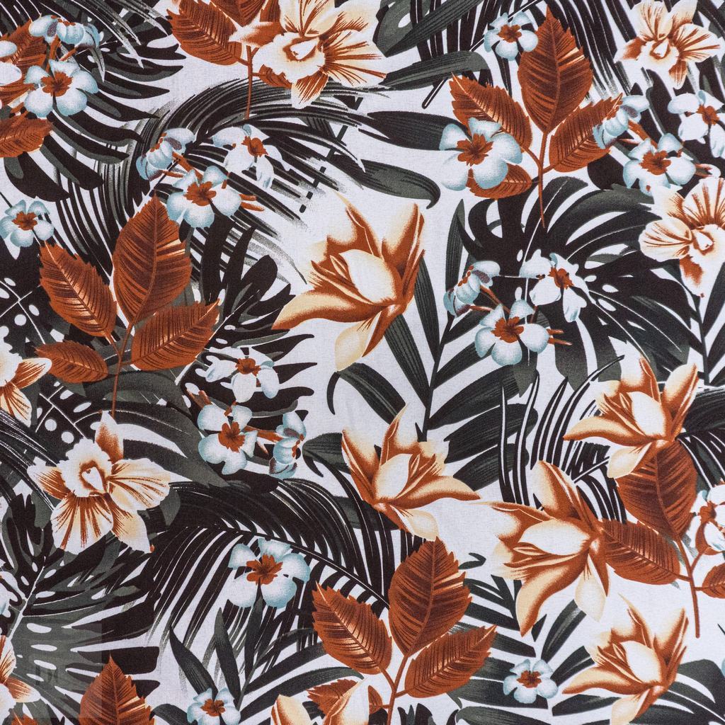 115PPC5F249231.jpg 115CM PRINTED POLY COTTON LILY WHITE - Image 1