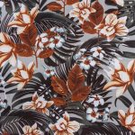 115CM PRINTED POLY COTTON LILY GREY - Image 2