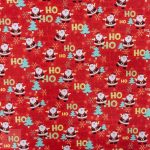 115CM PRINTED POLY COTTON HO HO RED