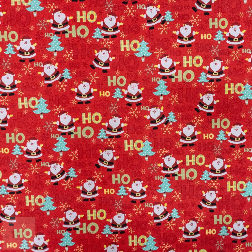 115PPC5F251231.jpg 115CM PRINTED POLY COTTON HO HO RED - Image 1