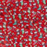 115CM PRINTED POLY COTTON SOCKS RED - Image 2