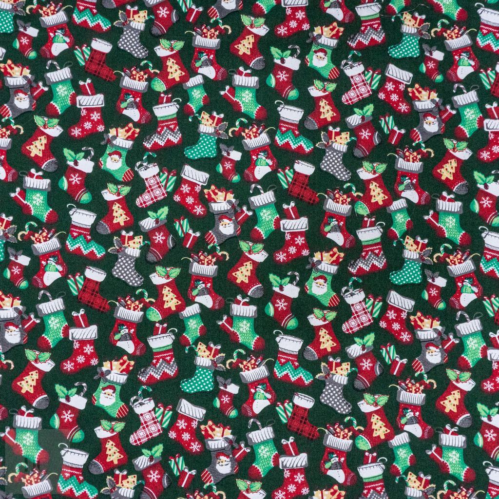 115PPC5F254231.jpg 115CM PRINTED POLY COTTON SOCKS GREEN - Image 1