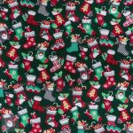 115CM PRINTED POLY COTTON SOCKS GREEN - Image 2