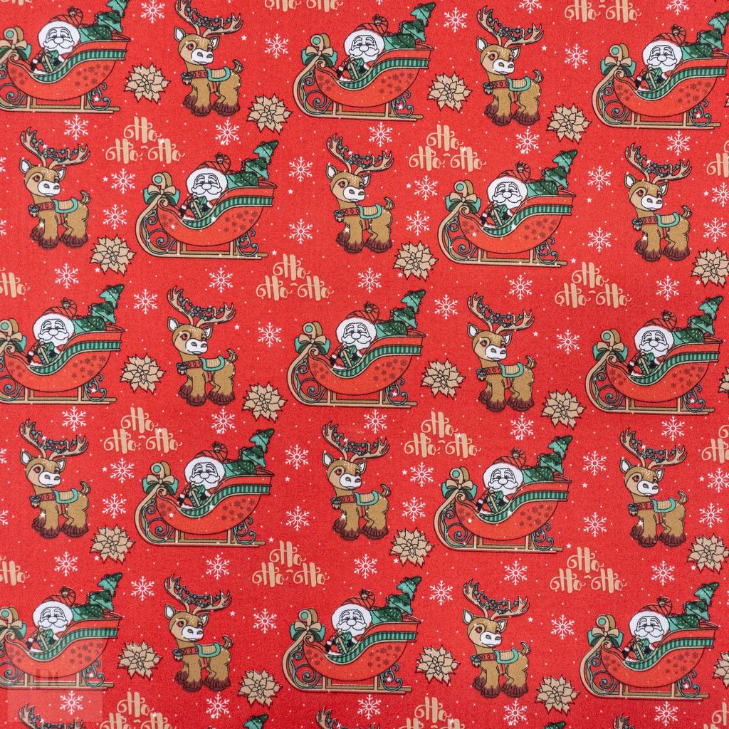 115PPC5F255231.jpg 115CM PRINTED POLY COTTON DEER RED - Image 1