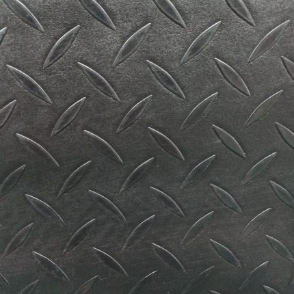 170CM PVC CAR MAT/FELT BACKING -CHEVRON/BLACK