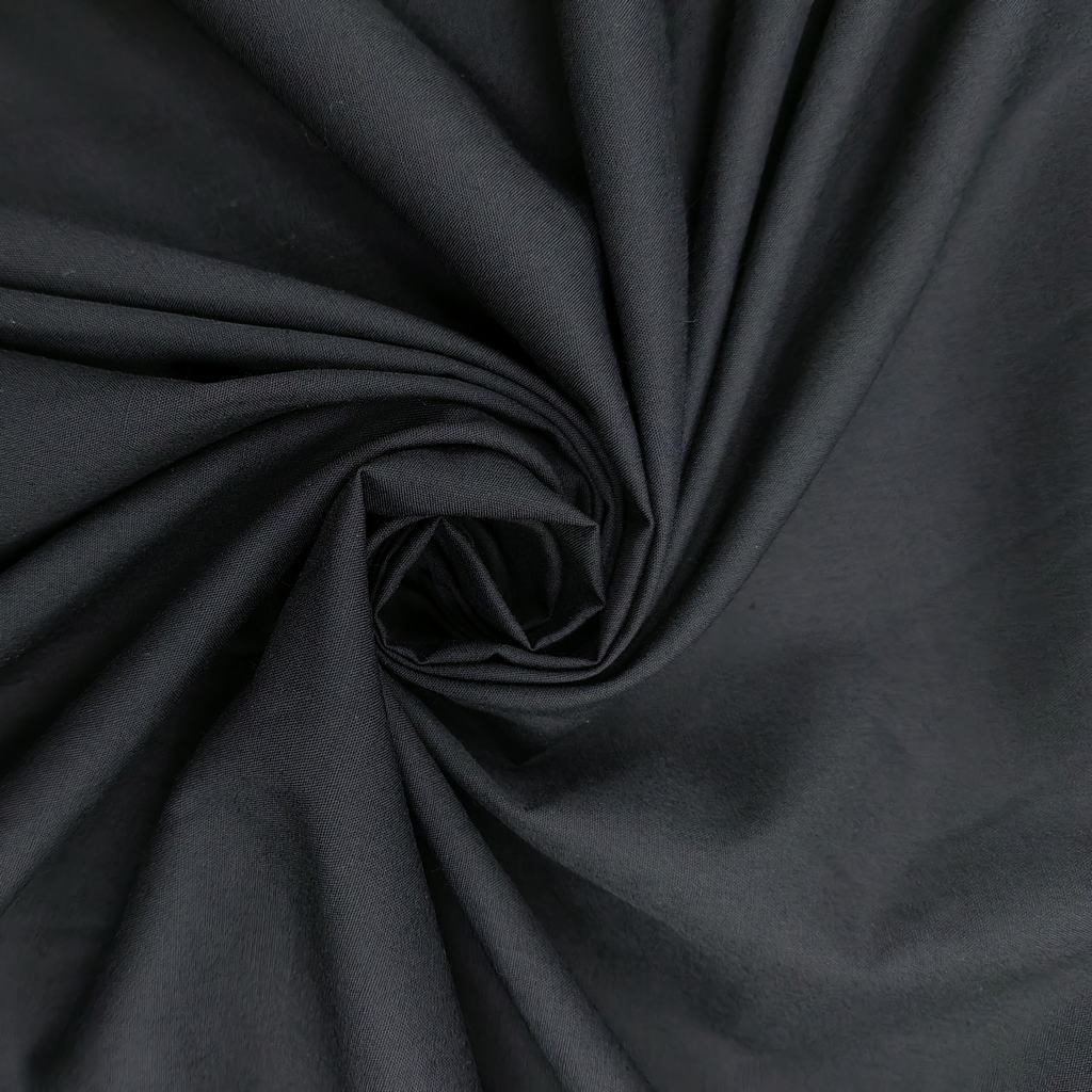 PPC5FBLACK231.jpg 115CM PLAIN POLY COTTON - BLACK - Image 1