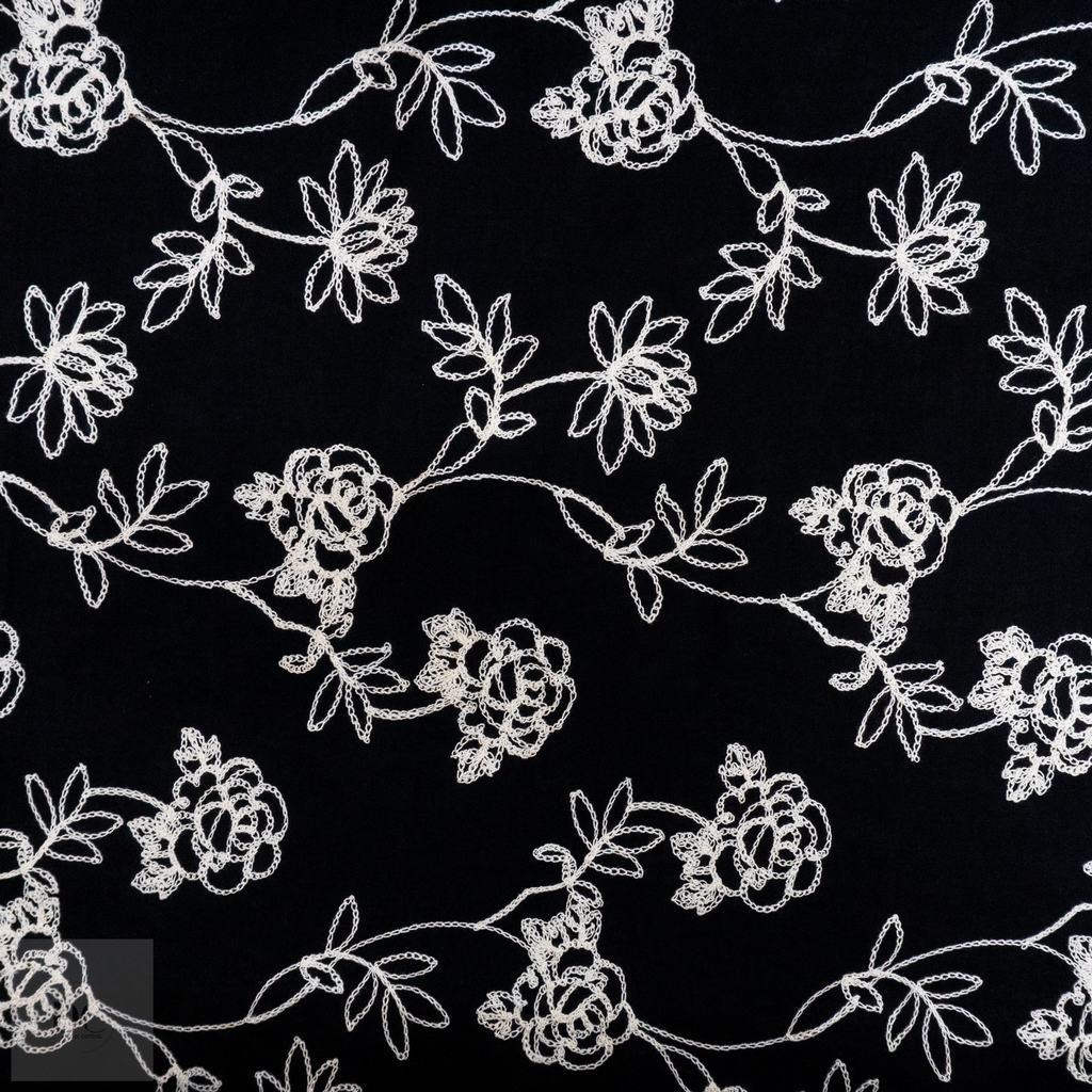 S252D915FBLACK231-1.jpg EMBROIDED COTTON VOILE - Image 1