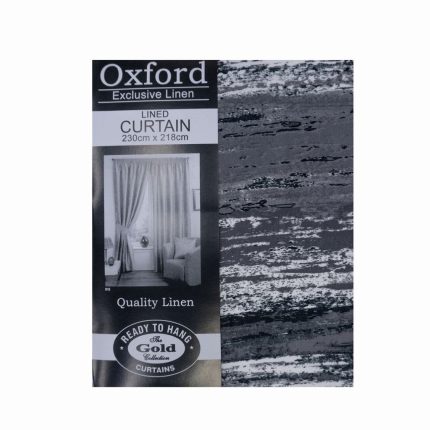 TEXTURE LINED CURTAIN-BLACK